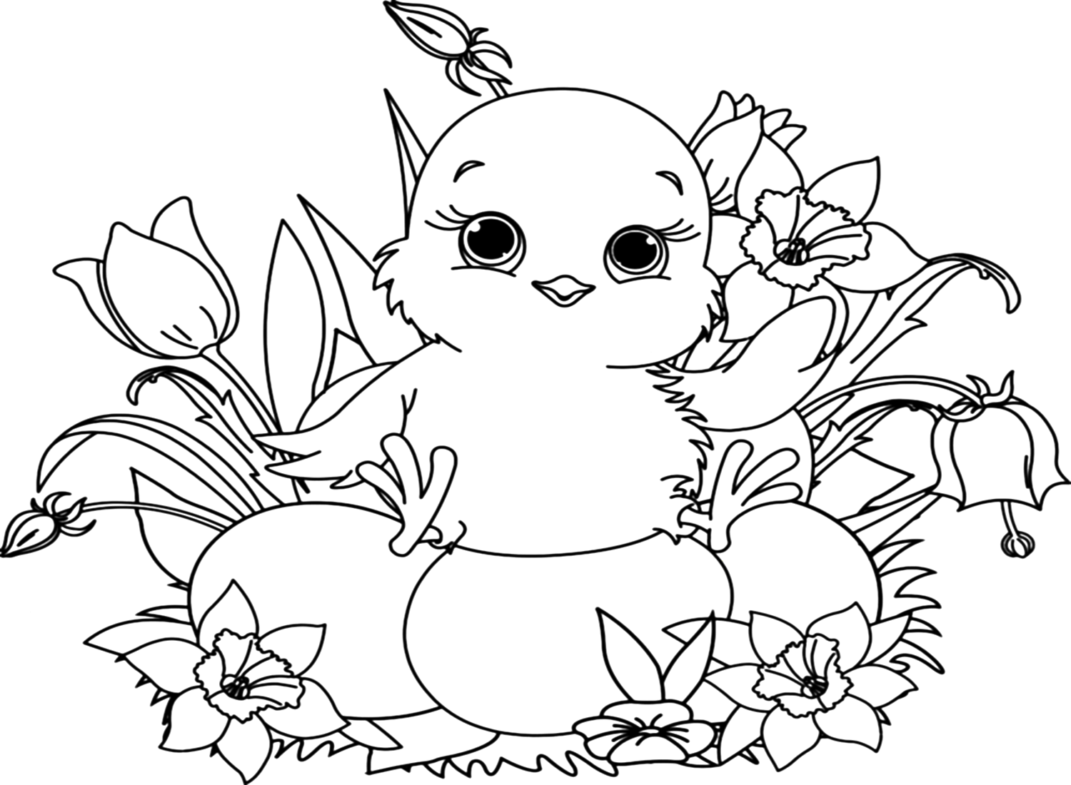 61 easter chick coloring pages