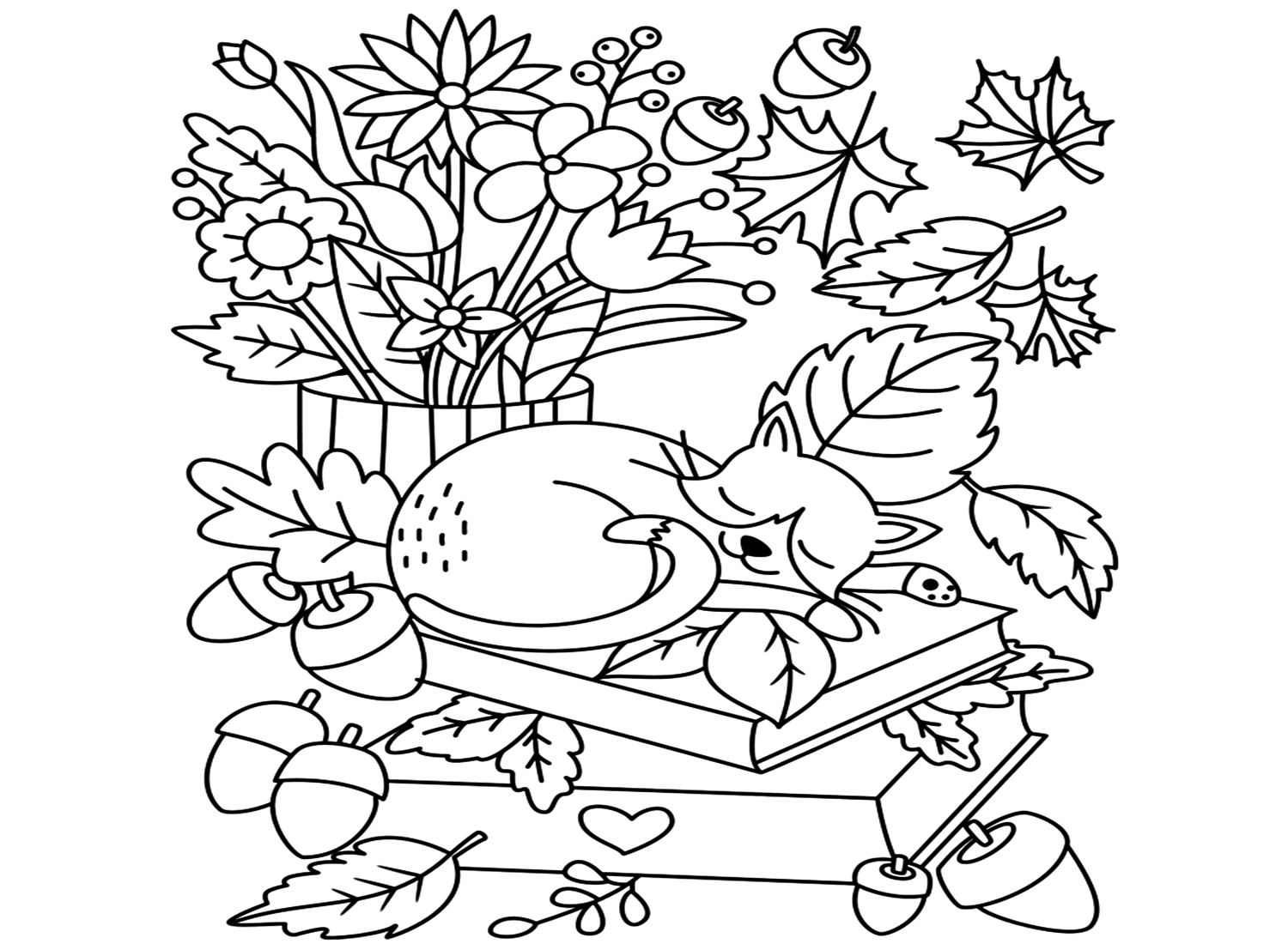 Easy fall coloring pages