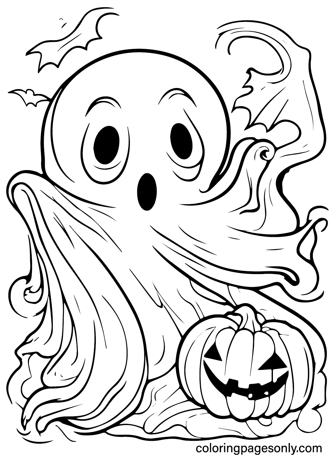 Scary halloween coloring pages kids