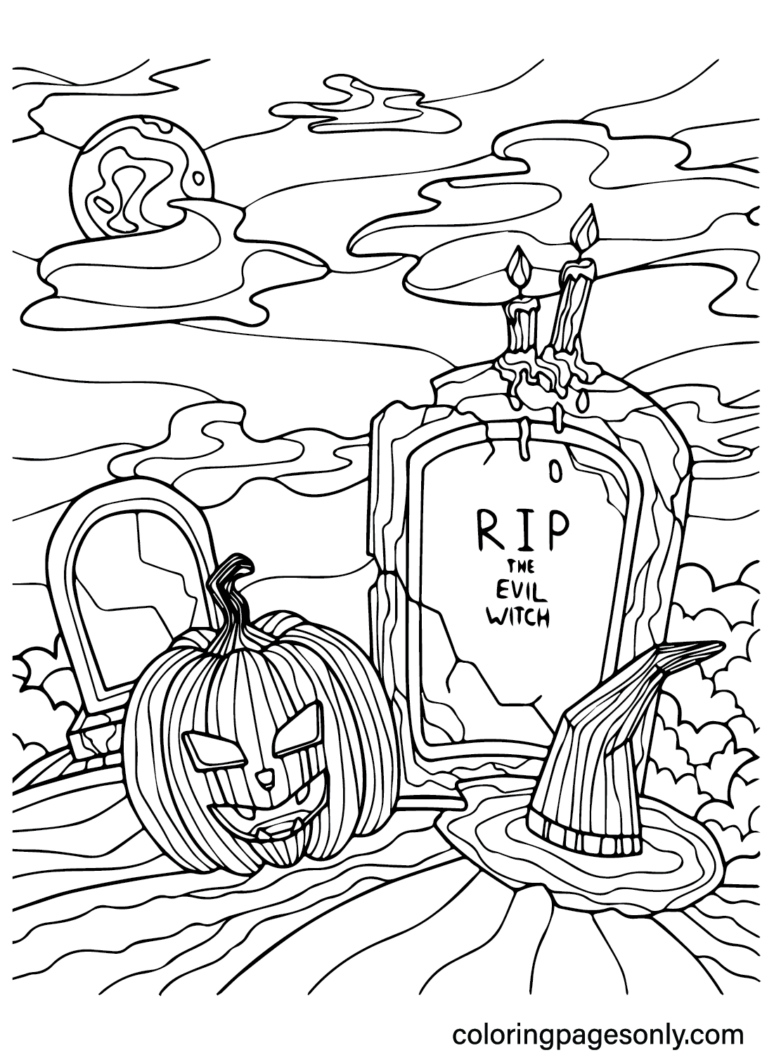 Free scary halloween coloring pages
