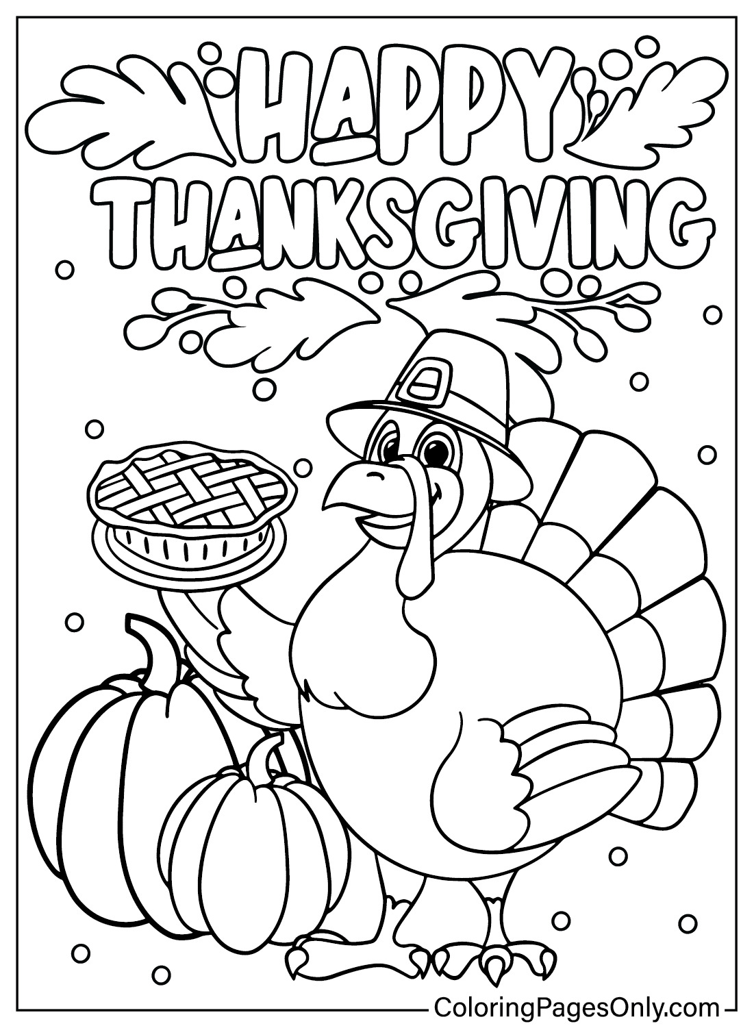 34 thanksgiving cartoon coloring pages
