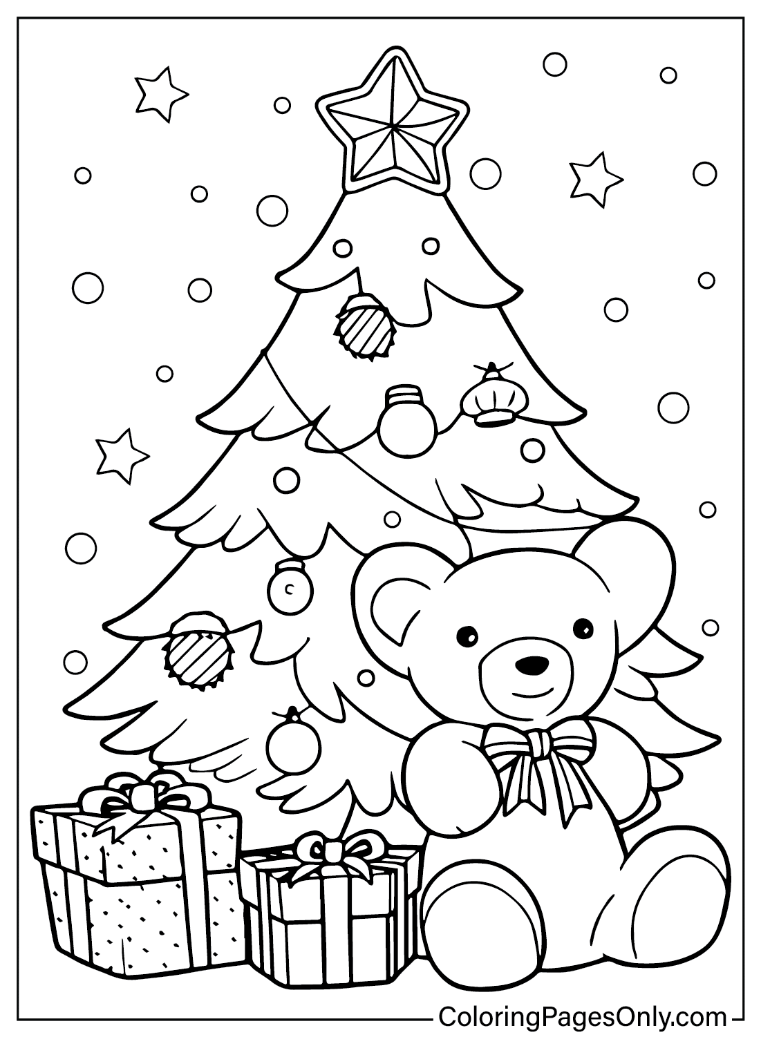 Printable christmas tree coloring pages