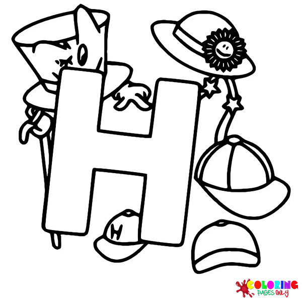 15 letter h coloring pages
