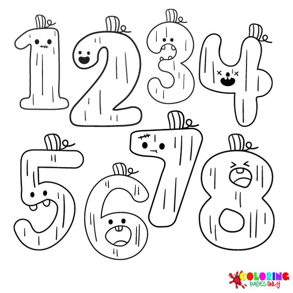 121 numbers coloring pages