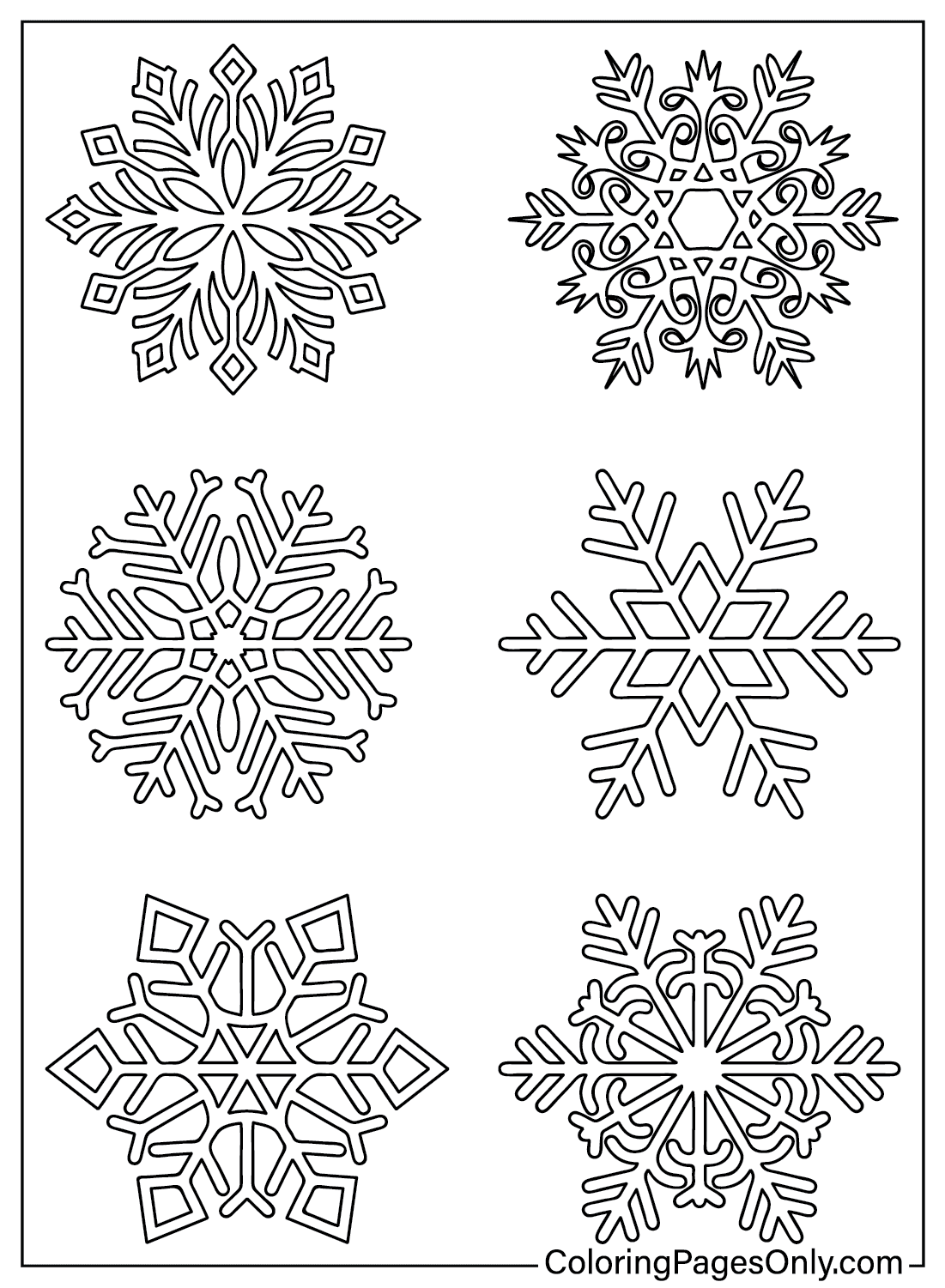 Snowflake coloring page printable