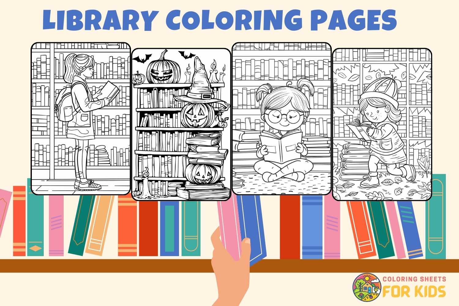 Library coloring pages (free pdf printables)