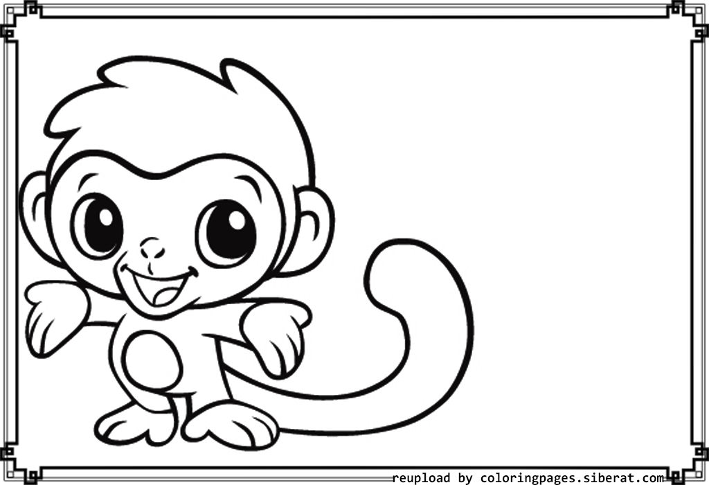 Cute monkey coloring pages to download and print for free