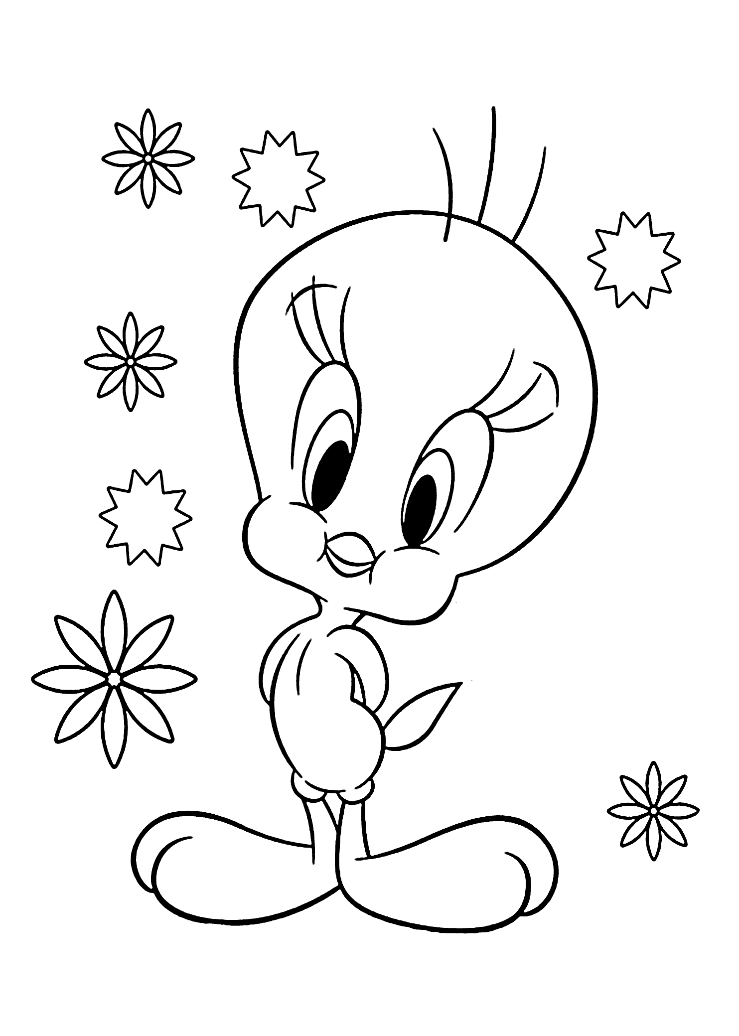 cute tweety bird coloring pages download and print for free