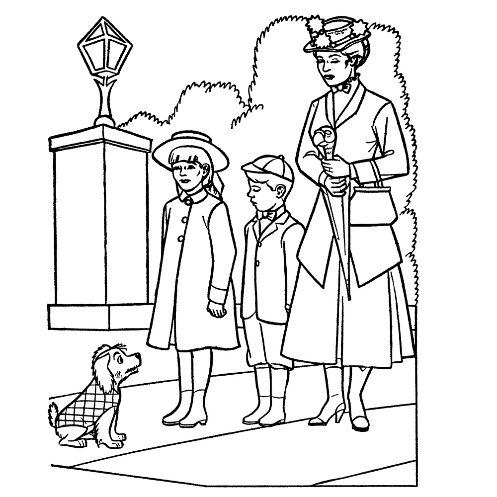 Mary poppins coloring pages to download and print for free