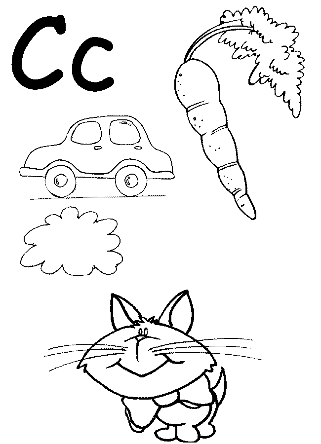 Letter c color pages for preschool