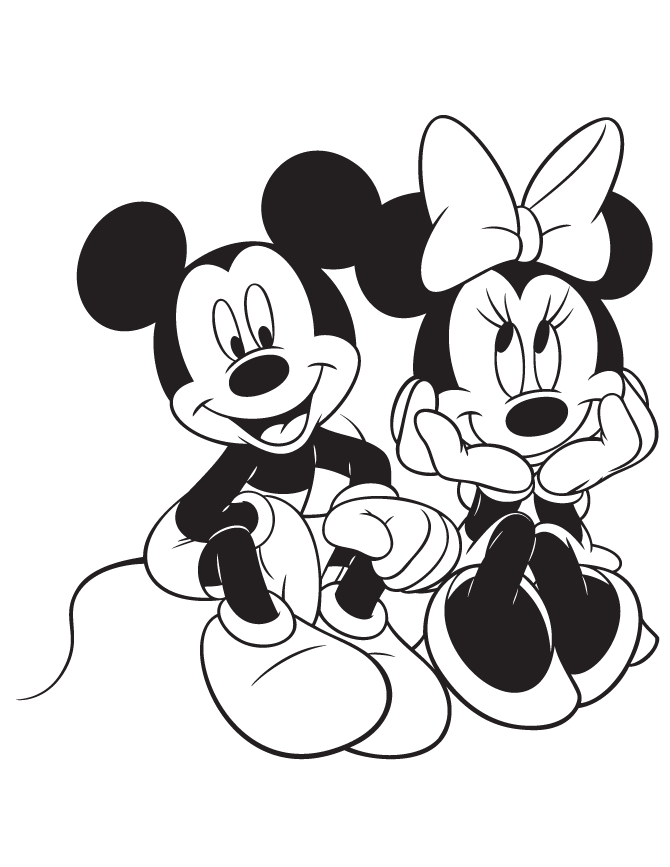 mickey and minnie mouse coloring pages to download and