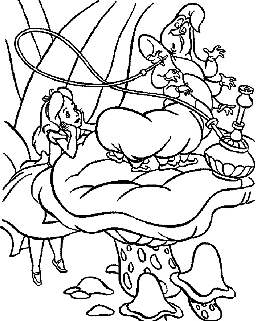 Alice in wonderland coloring pages to download and print for free