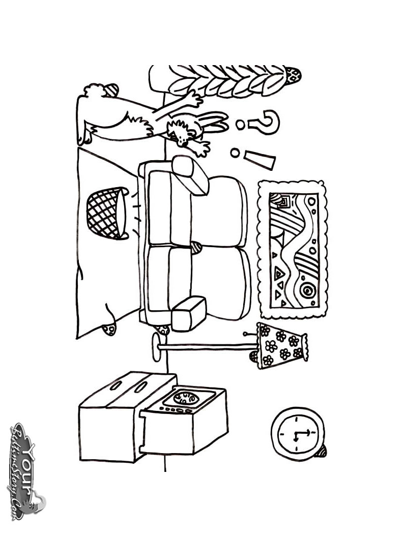 Living room coloring pages