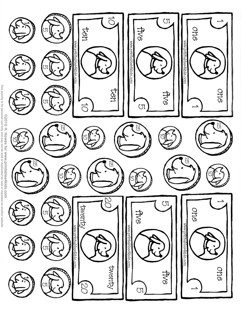 Money coloring pages to download and print for free