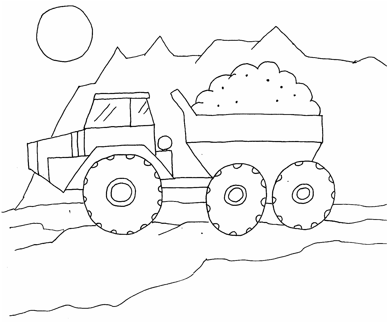 dump truck coloring pages to download and print for free