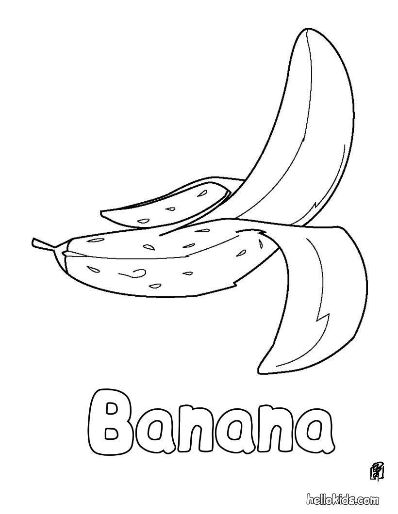 Banana coloring pages to download and print for free