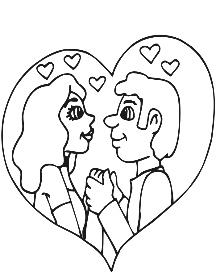 Collection of couple coloring pages