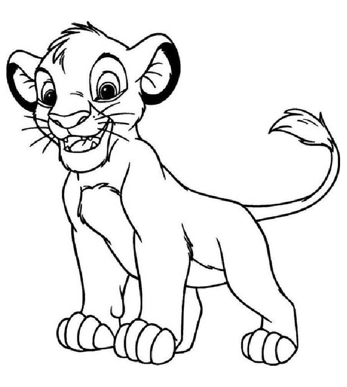 Young simba coloring page