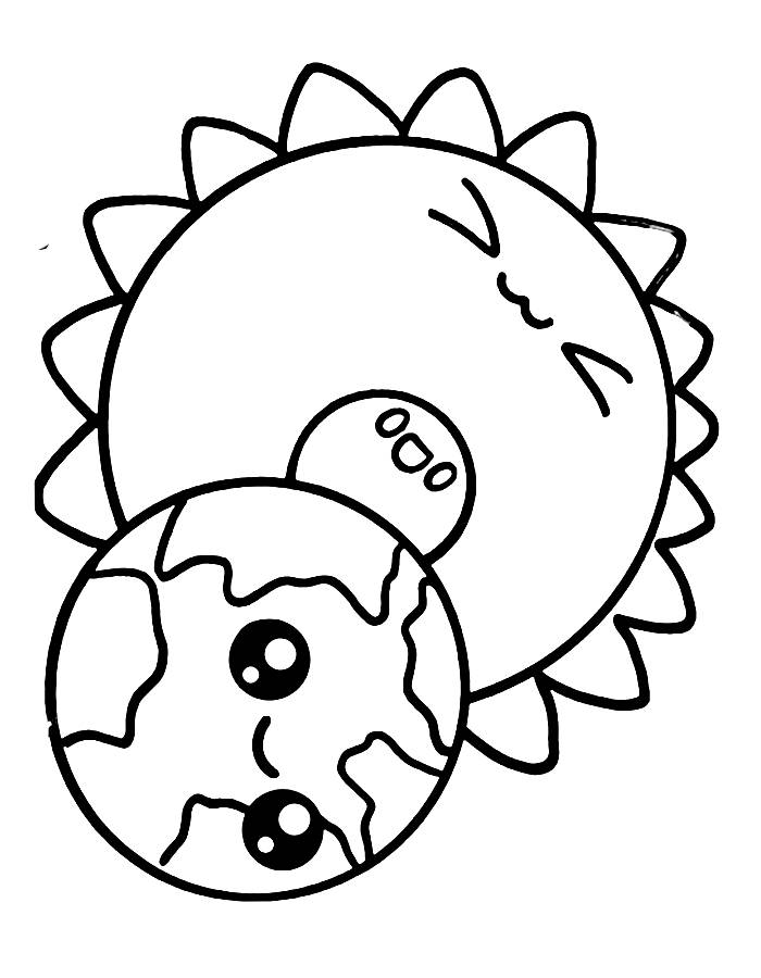 Solar eclipse coloring pages (free printable pdf)