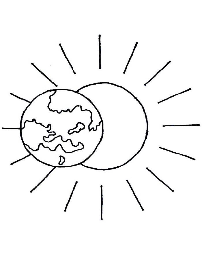 Solar eclipse coloring pages (free printable pdf)