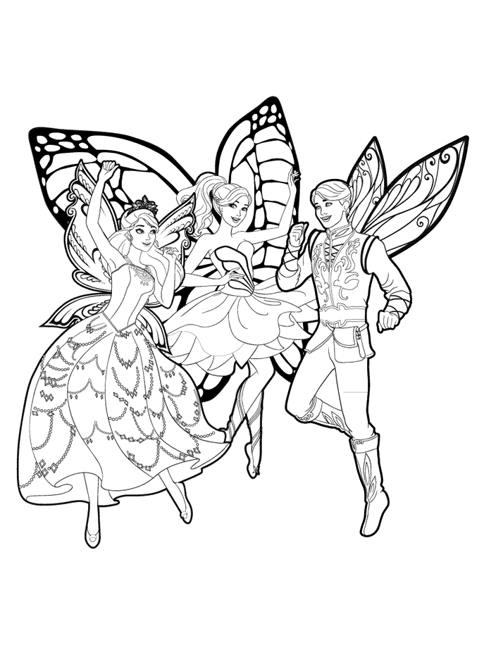 Vamos a divertirnos mucho con ella gracias a una gran cantidad de dibujos para colorear de barbie que hemos preparado para que puedas pintarlos con tus . Coloring Page Fairy Butterflies Are Having Fun