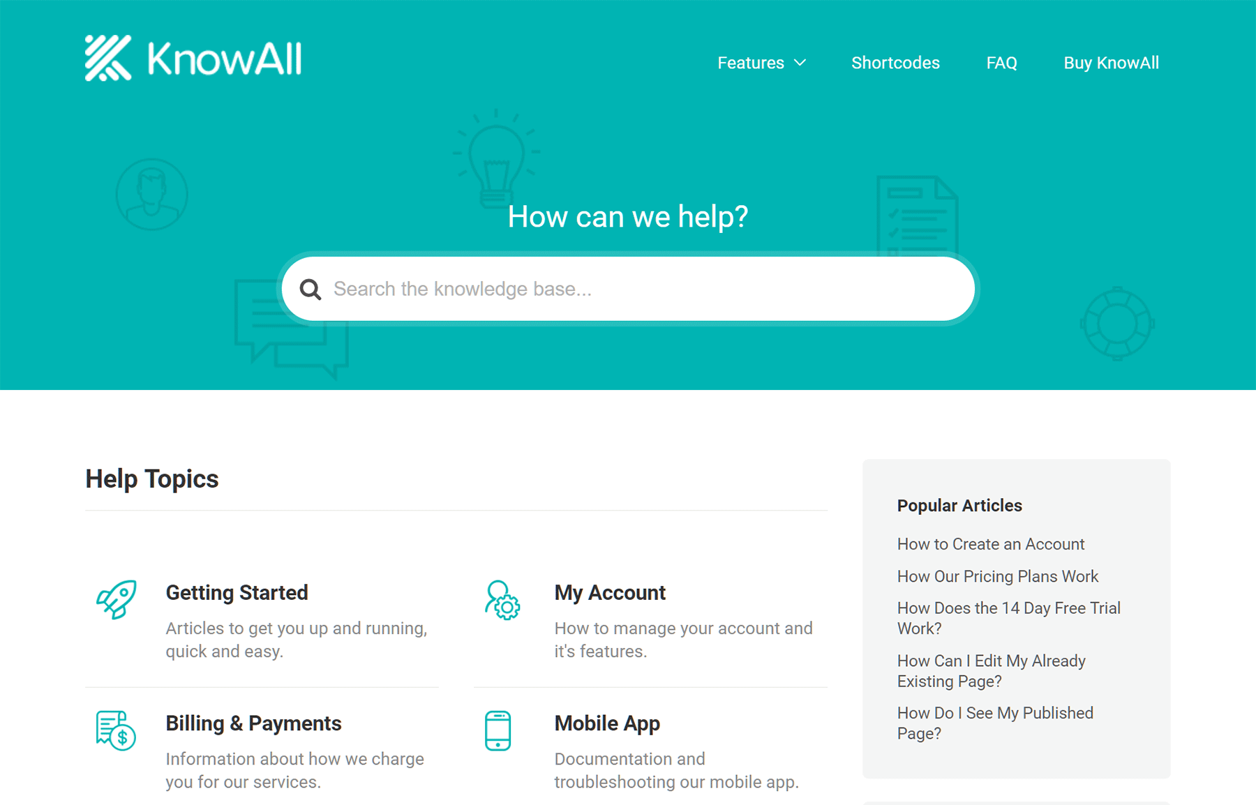 Helpdesk, online documentation & help center · wiki manual, bbpress forum & knowledge base · product documentation template, support desk. KnowAll Theme Review: Create a Knowledge Base Website with WordPress - Colorlib