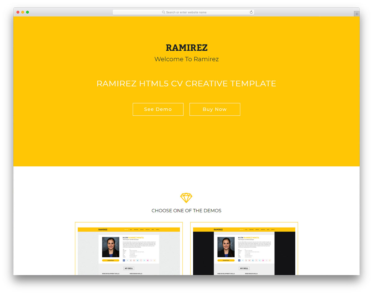 Ramirez Free Resume Website Template Colorlib