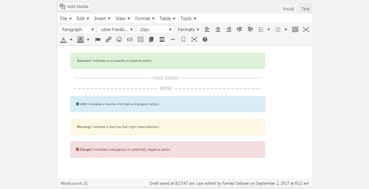 Of the froala wysiwyg // '#comment' represents the html element selector. 10 Easy-To-Use WordPress Editor Plugins - Colorlib