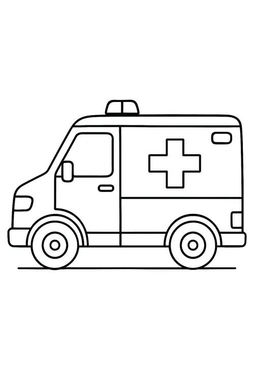 Ambulance Coloring Pages 007