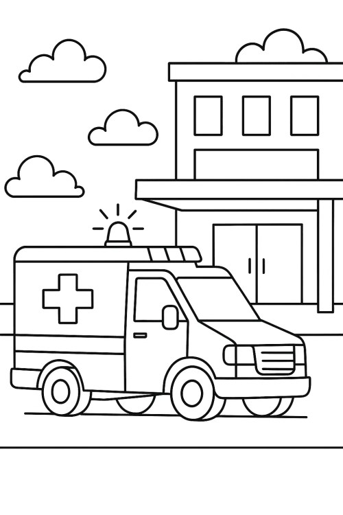 Ambulance Coloring Pages 009