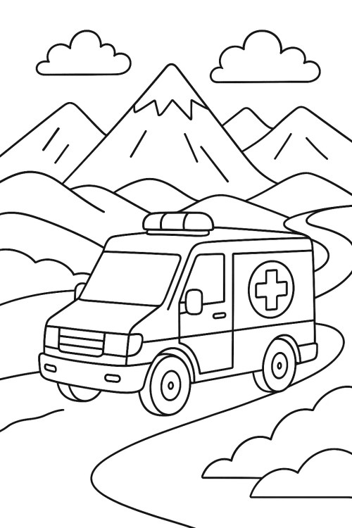 Ambulance Coloring Pages 025