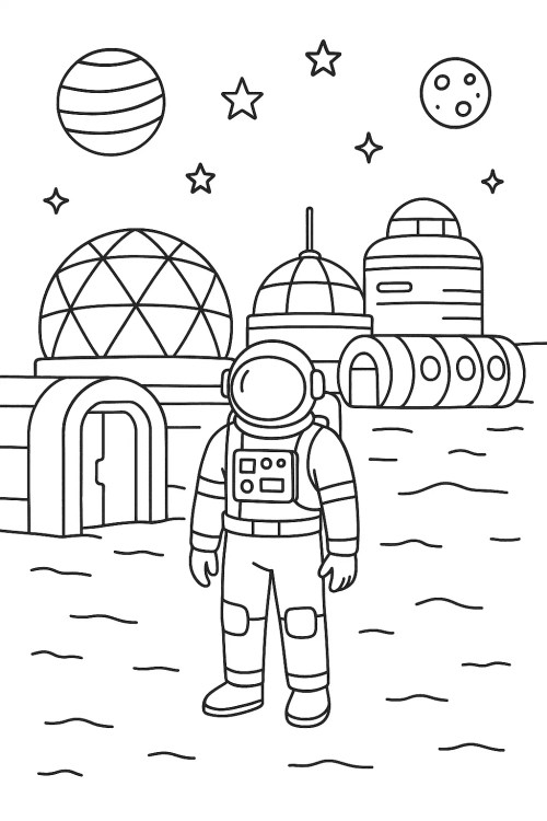 Astronauts Coloring Pages – 036
