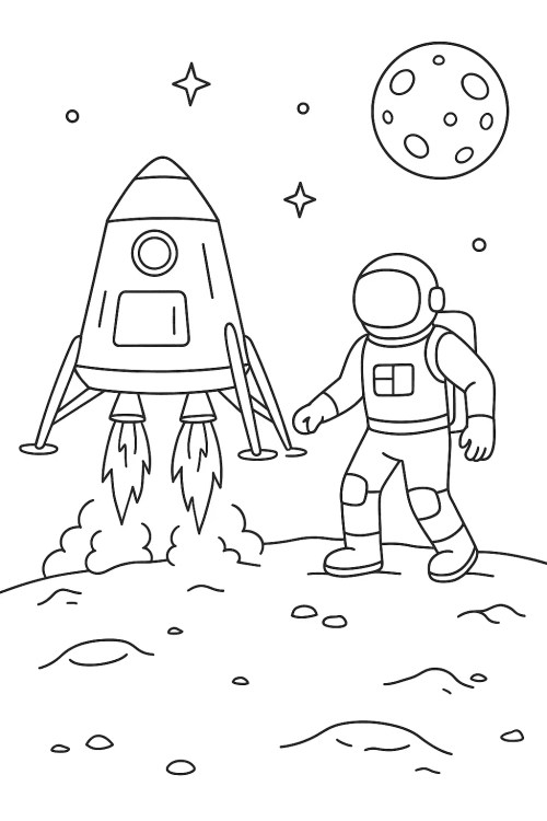 Astronauts Coloring Pages – 041