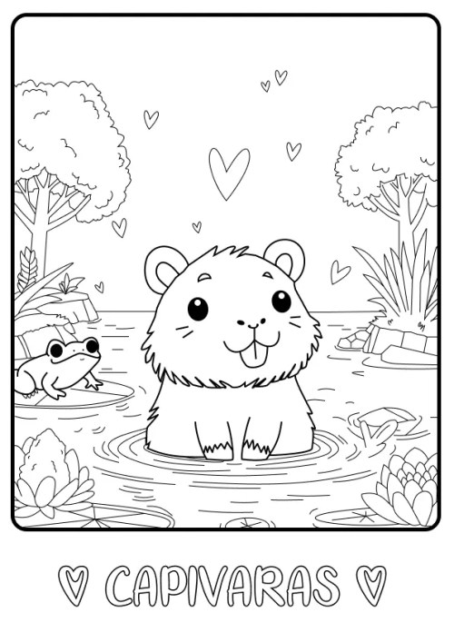 Capybara Coloring Pages – 008