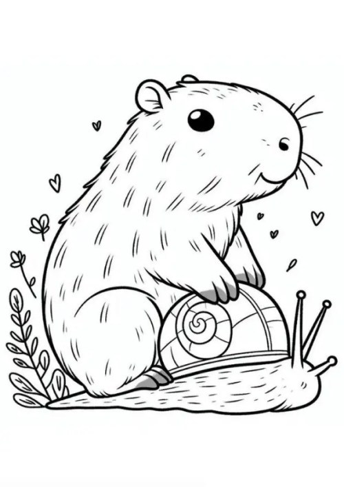 Capybara Coloring Pages – 009