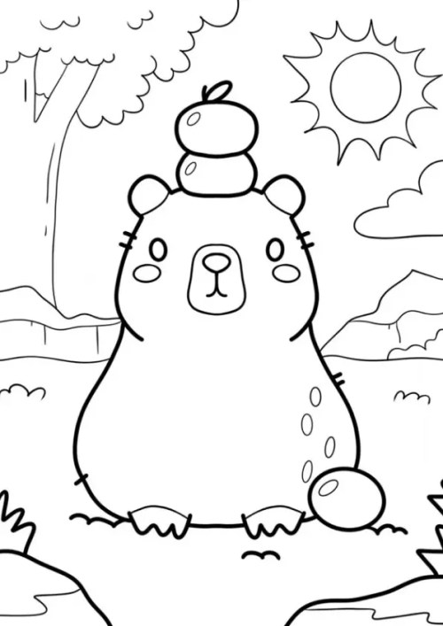 Capybara Coloring Pages – 010