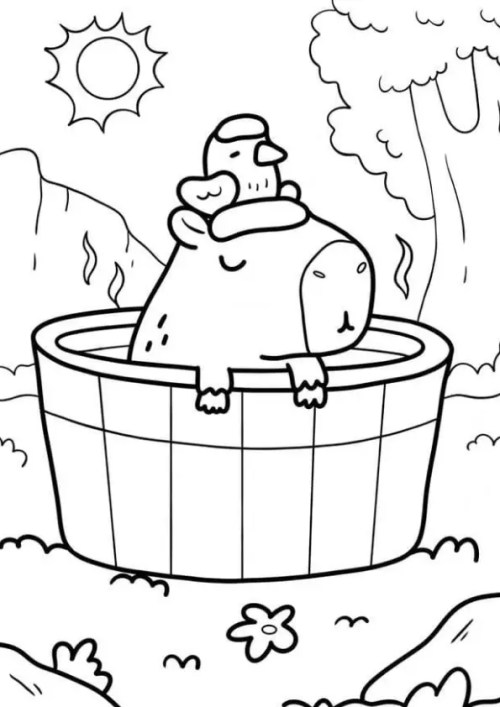 Capybara Coloring Pages – 015