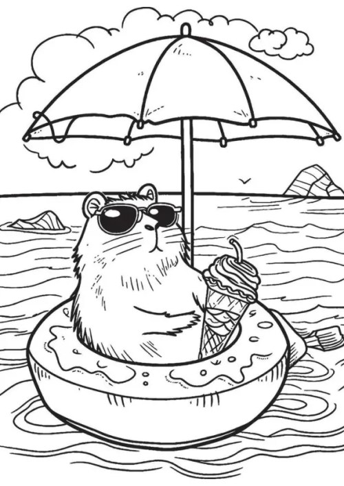 Capybara Coloring Pages – 016