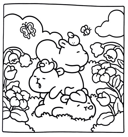 Capybara Coloring Pages – 022