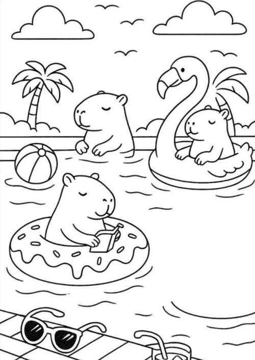 Capybara Coloring Pages – 047