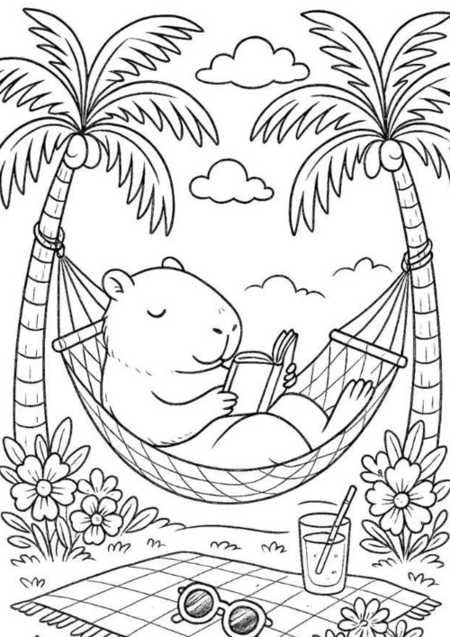 Capybara Coloring Pages – 048