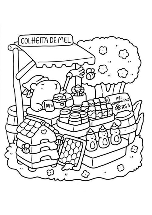 Capybara Coloring Pages – 050