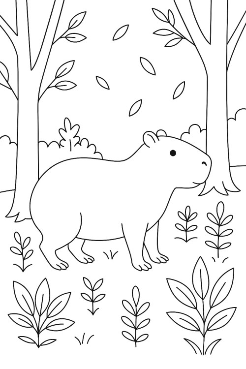 Capybara Coloring Pages – 067