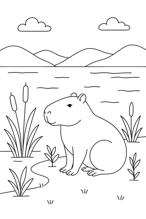Capybara Coloring Pages – 072