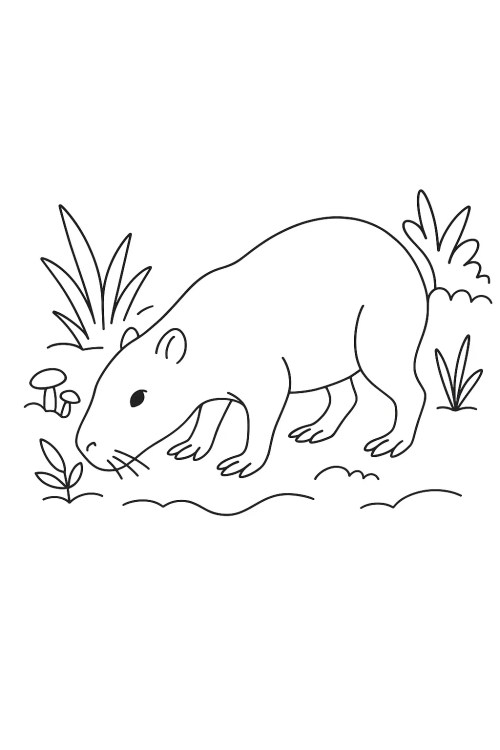 Capybara Coloring Pages – 073