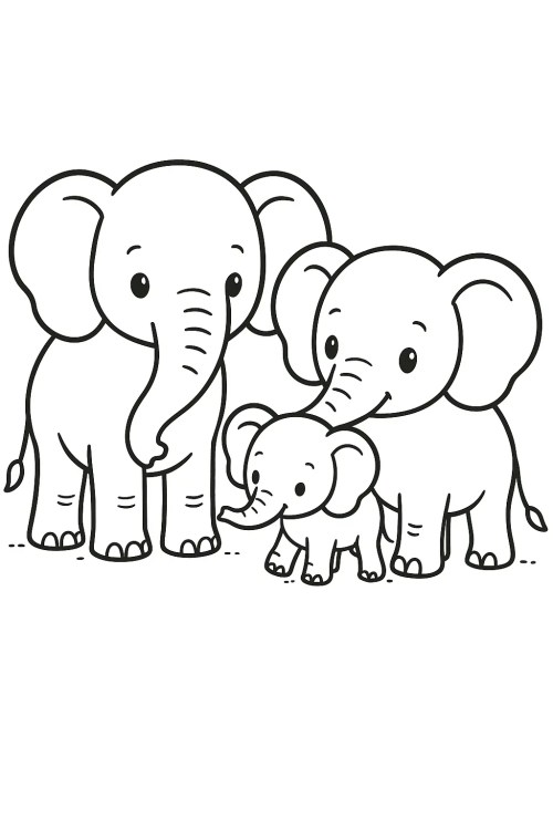 Elephants Coloring Pages 033