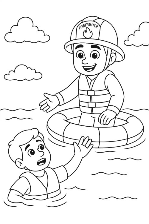Firefighters Coloring Pages 029