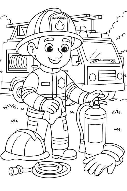 Firefighters Coloring Pages 041