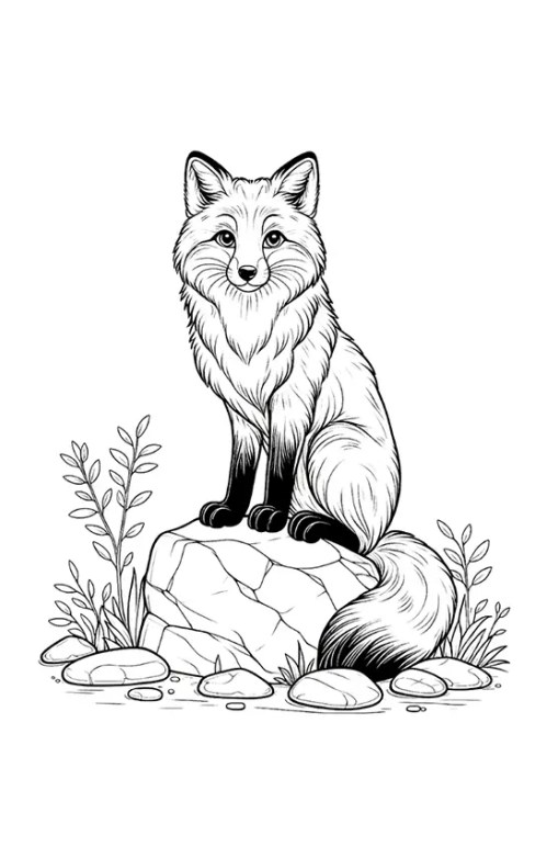 Fox Coloring Pages 011