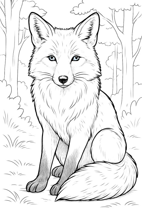 Fox Coloring Pages 028